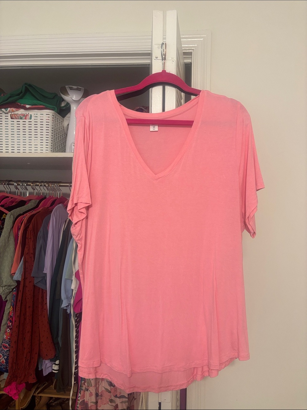 Soft V‑Neck Women’s Top in Pink